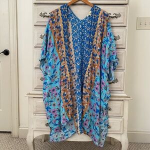 Vici Blue Floral Kimono Top